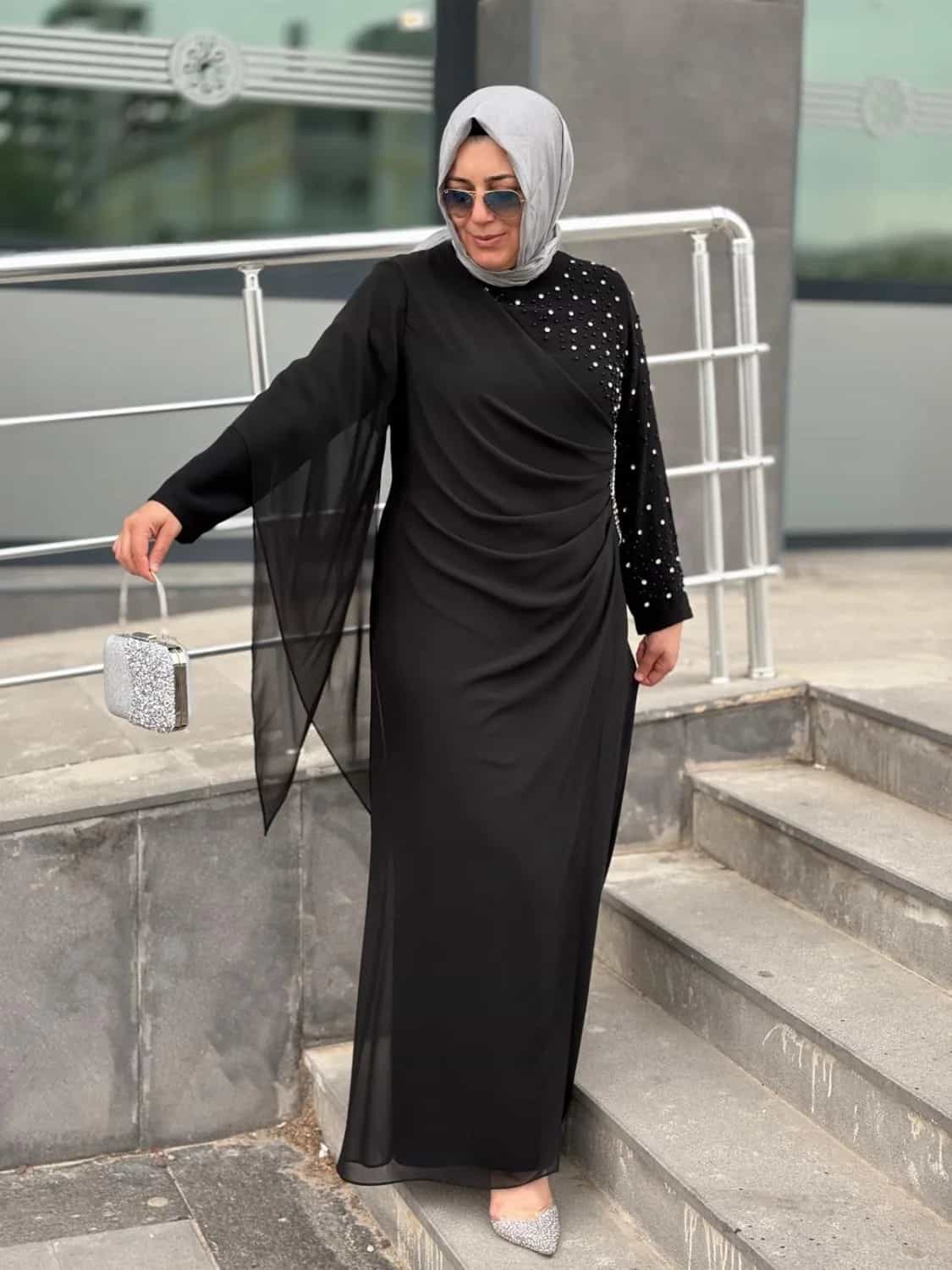 İNCİ DETAYLI ABİYE