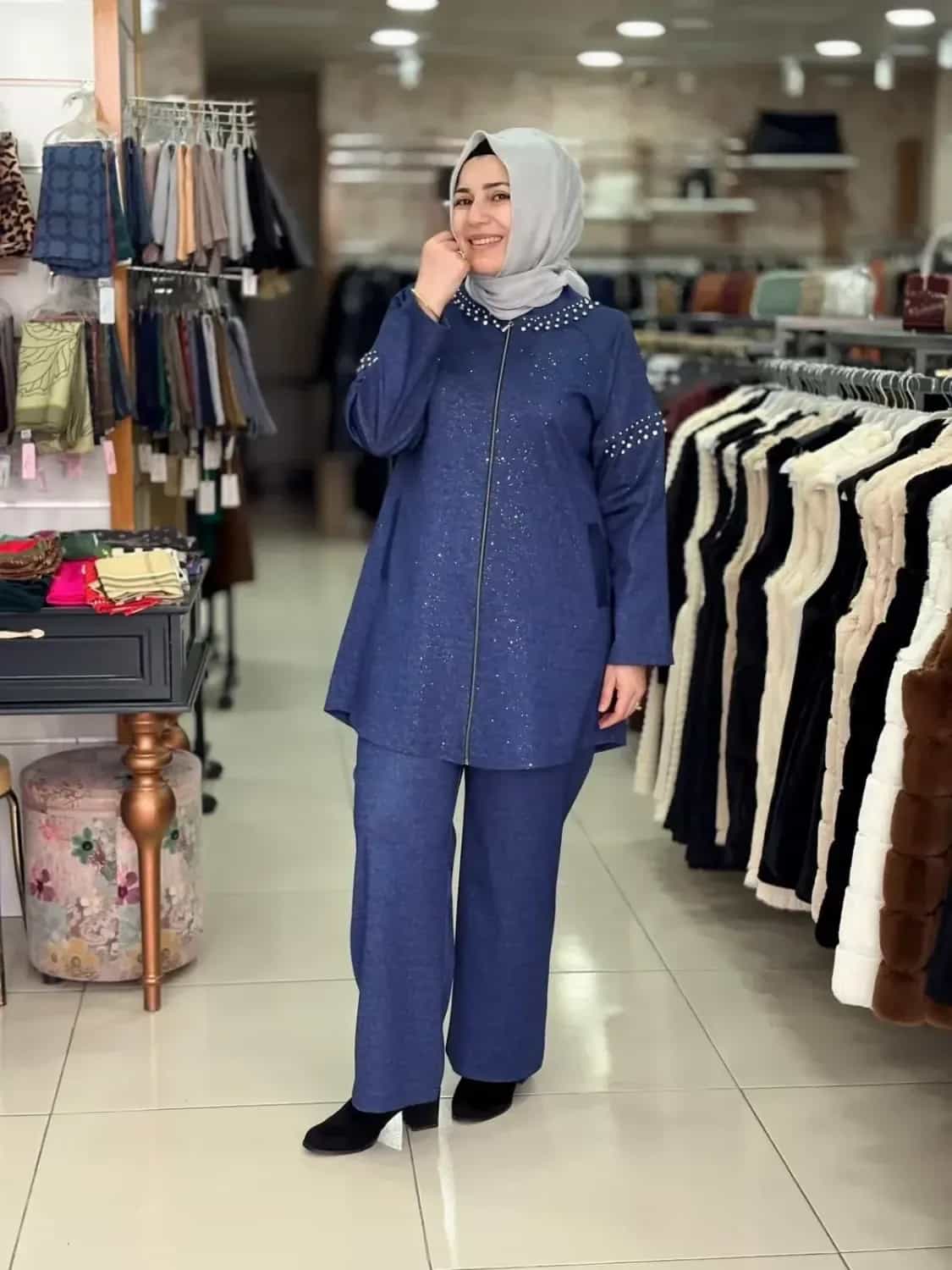 SİMLİ KOT PANTOLONLU TAKIM