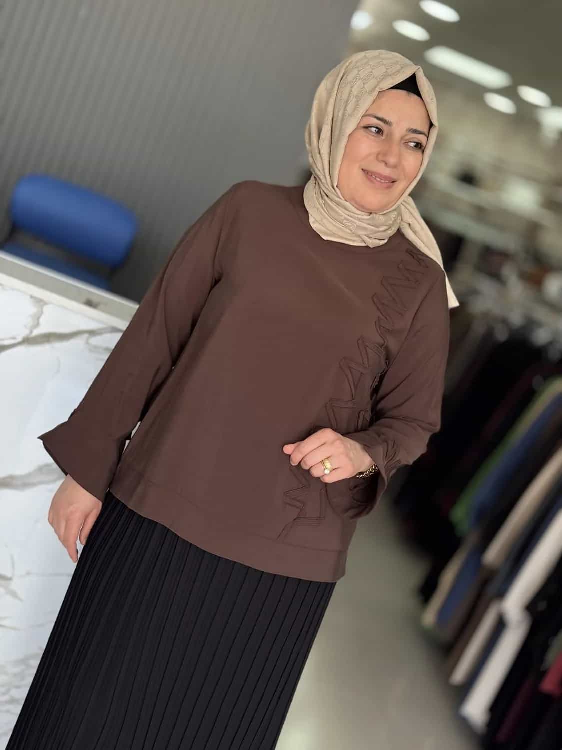 ZİKZAK DETAYLI BLUZ