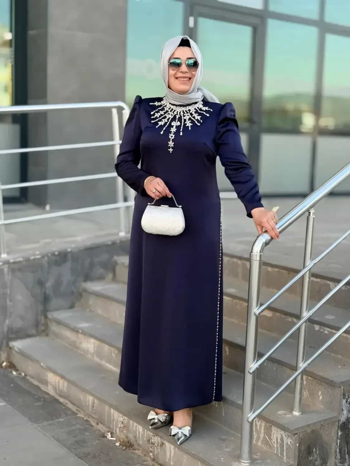 YAKA TAŞ DETAYLI ABİYE