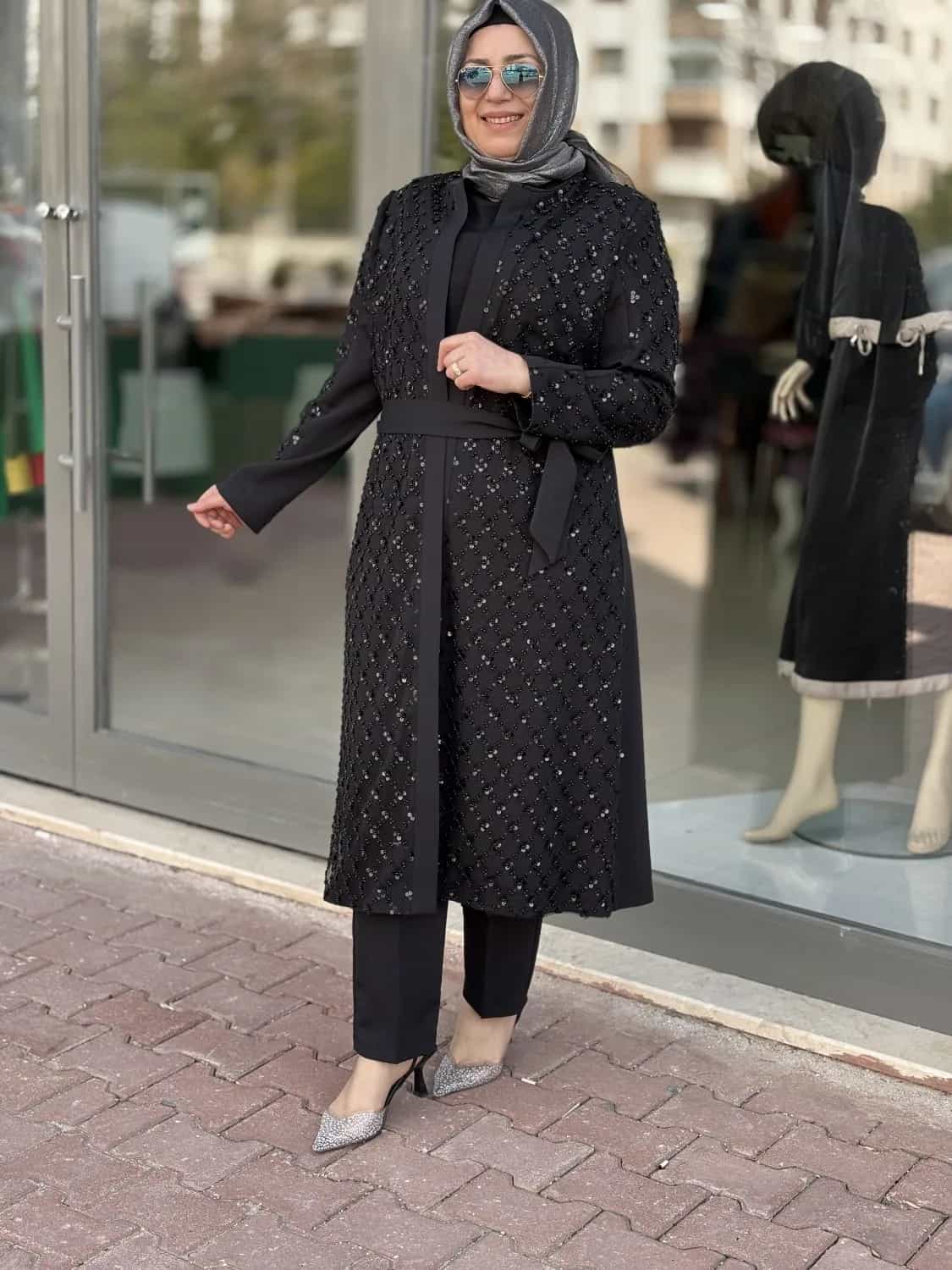PANTOLONLU TAKIM CEKETİ PULLU