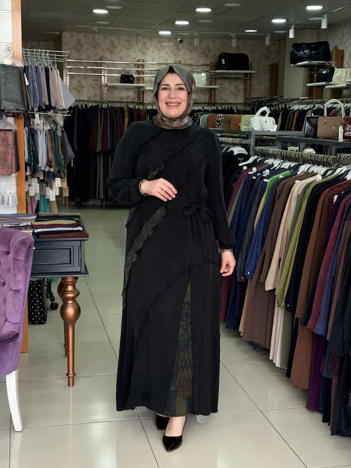 DESENLİ KUPRA ELBİSE