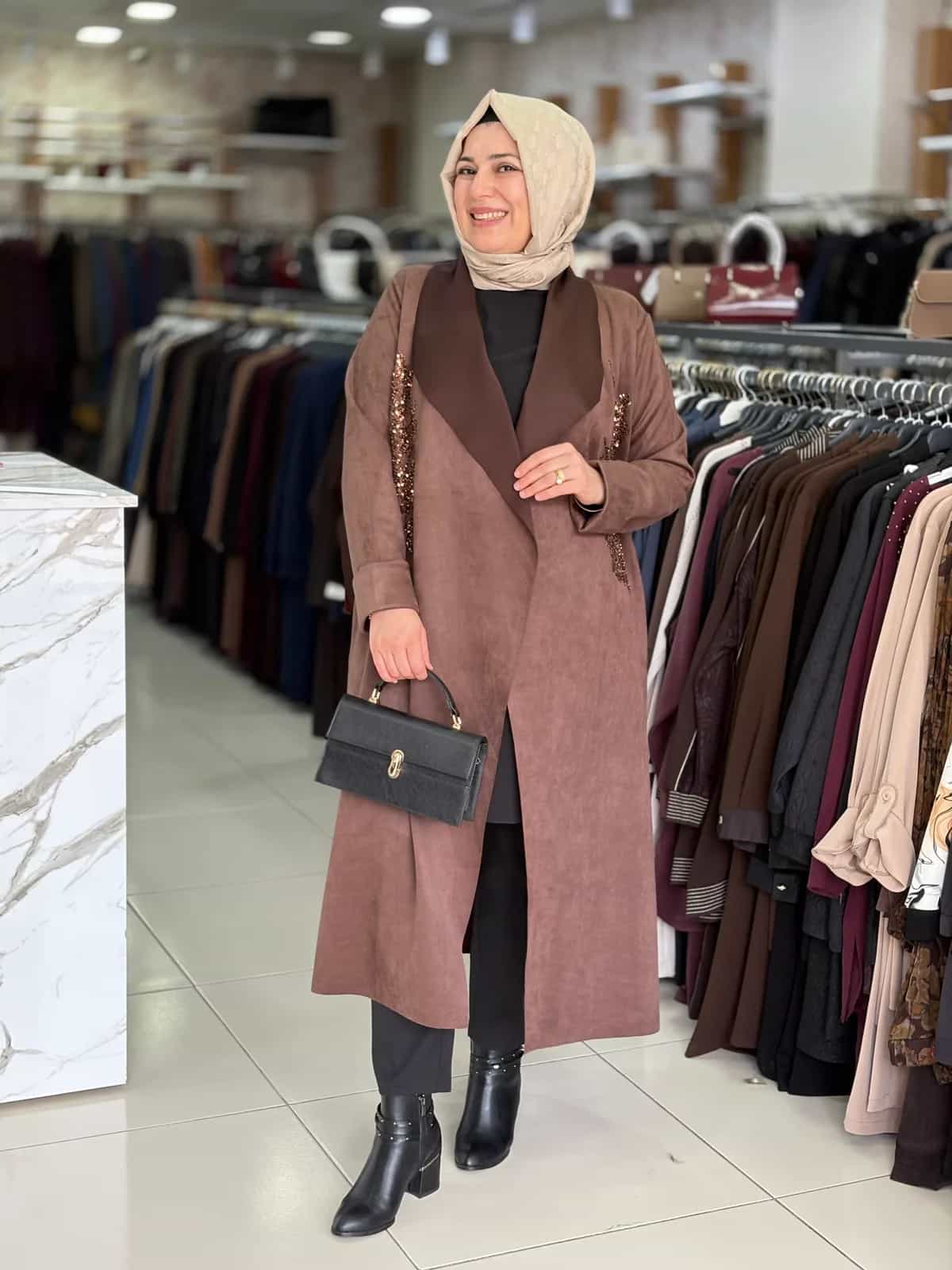 KAP SÜET TAŞ İŞLEMELİ