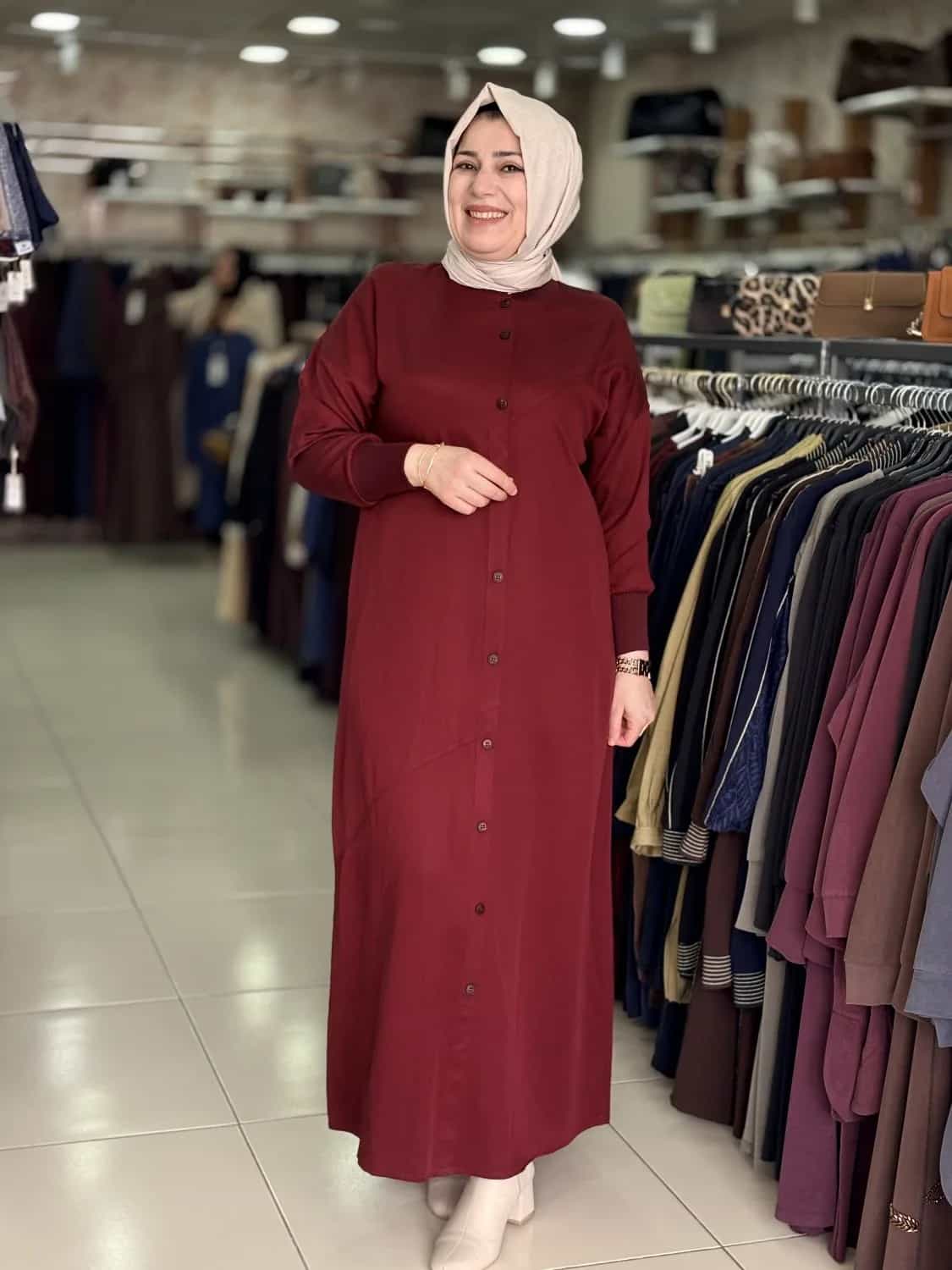 DEFRİNA BOYDAN DÜĞMELİ ELBİSE