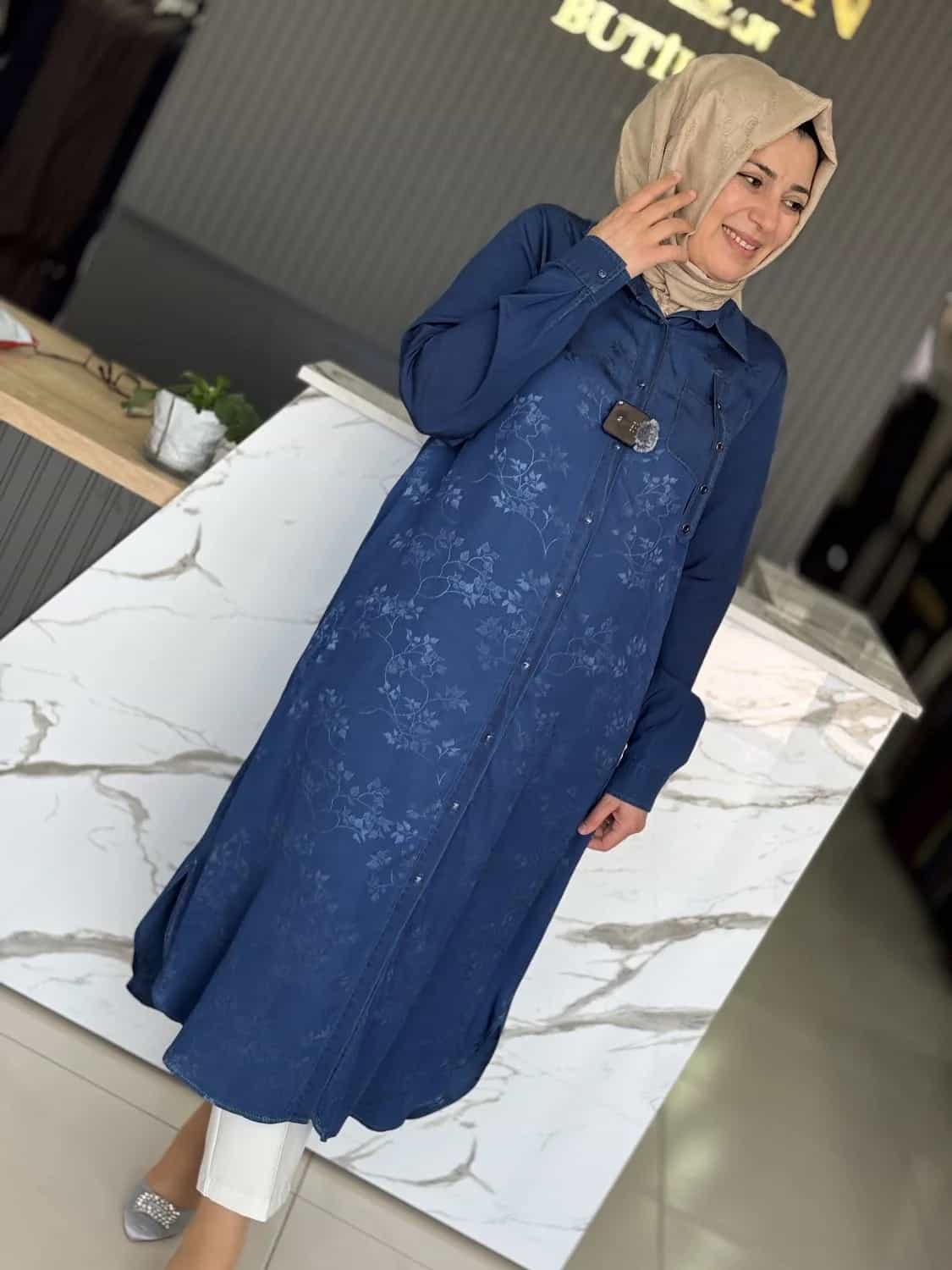 ÇİÇEK DESEN JAKAR TUNİK