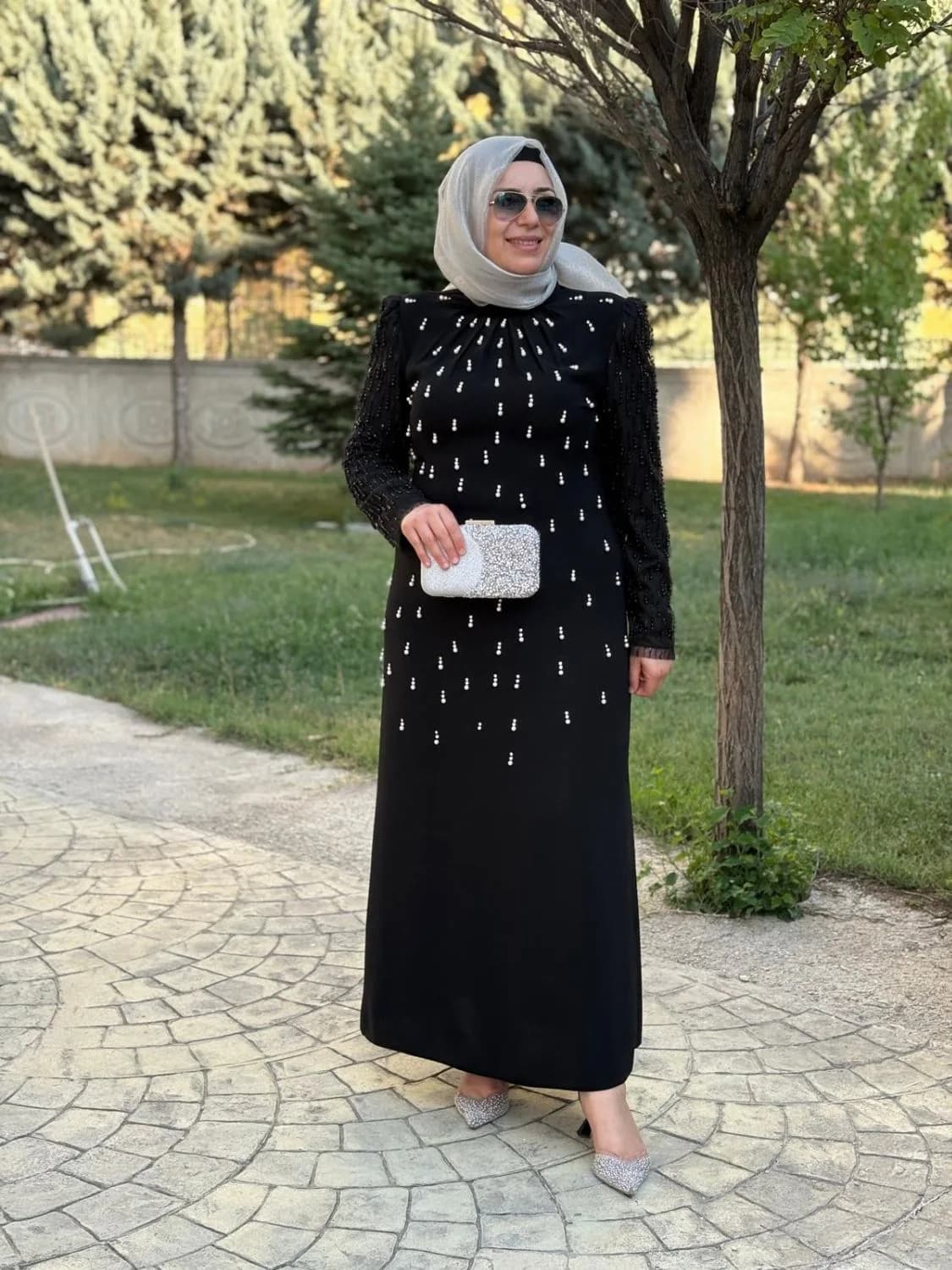 İNCİ DETAYLI ABİYE