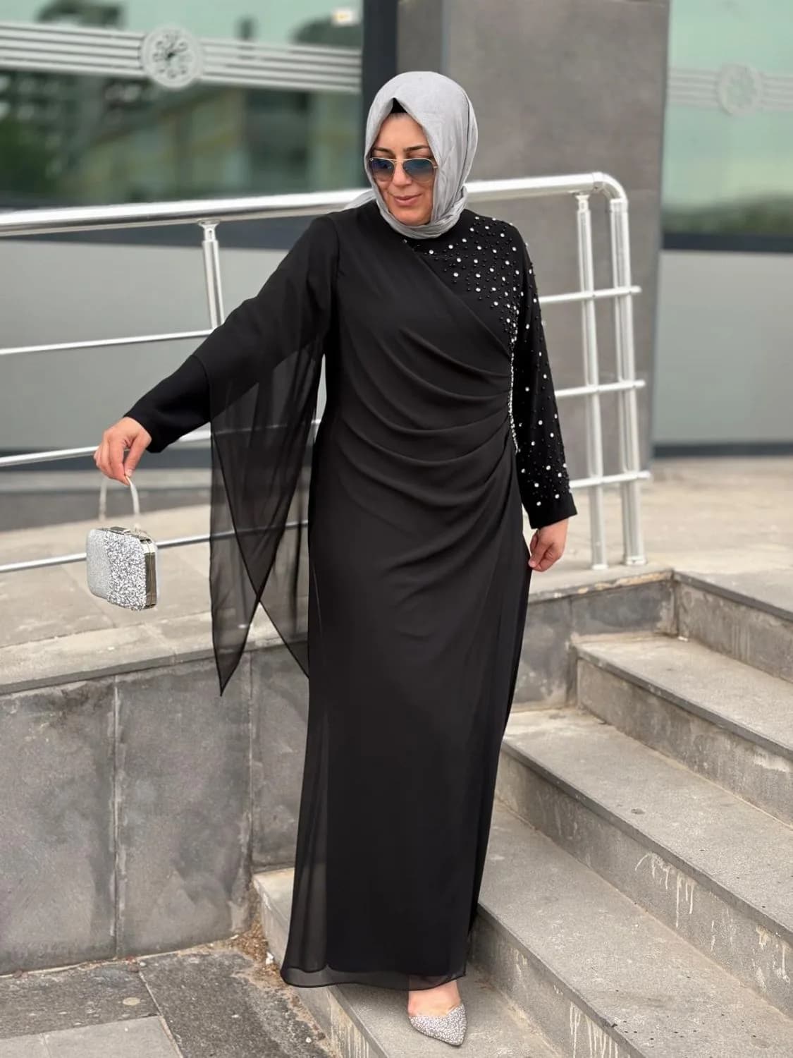 İNCİ DETAYLI ABİYE