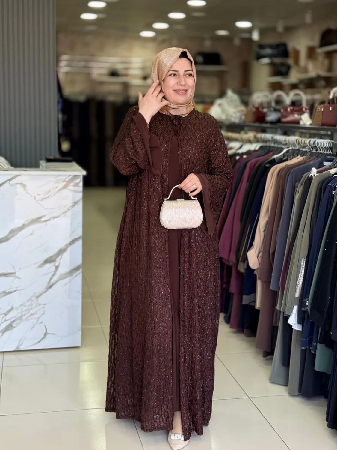 SİMLİ SANDY ABAYA ELBİSE